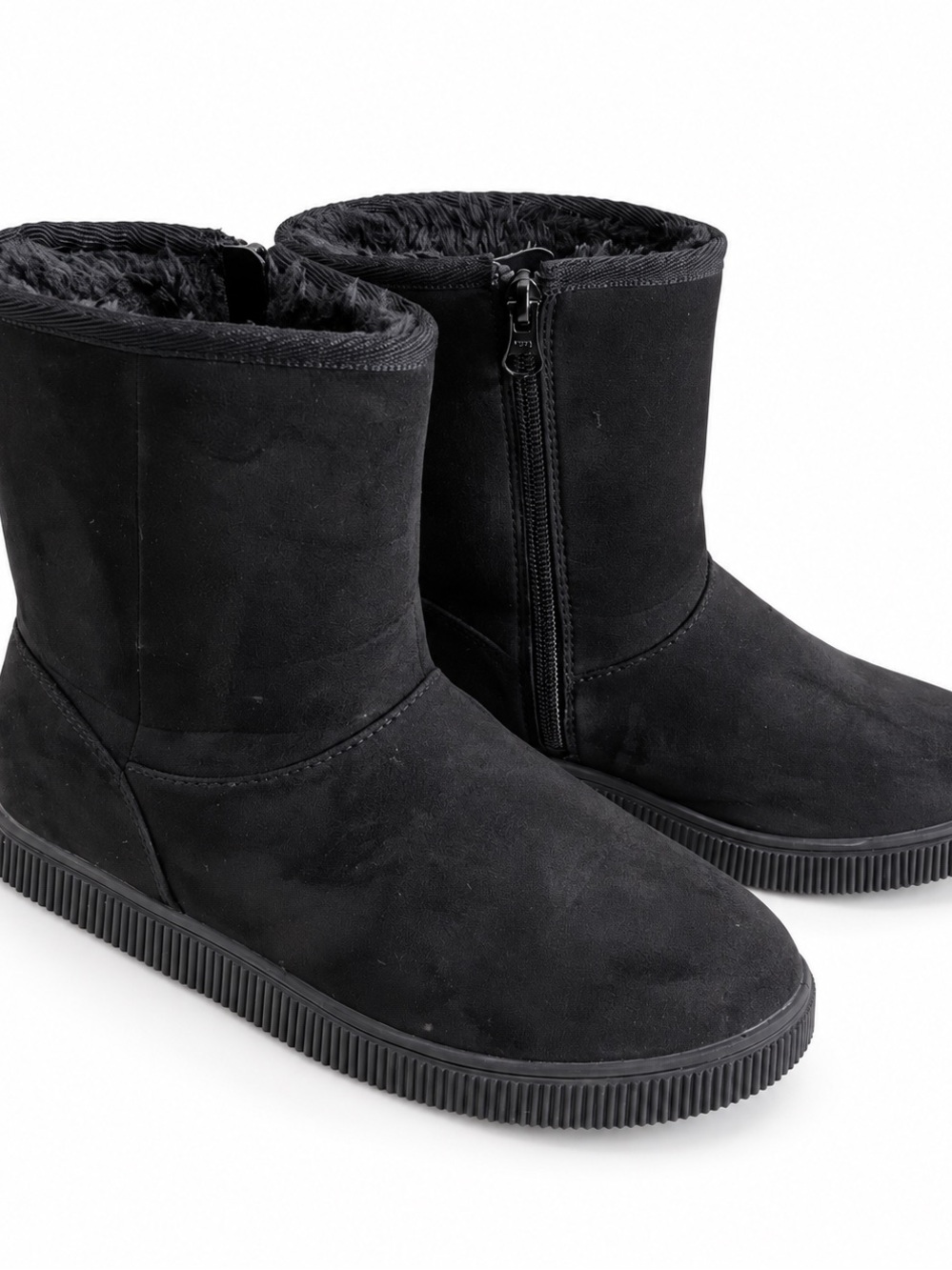 Cat & Jack Black Kids Fleece-Lined Zip Boots